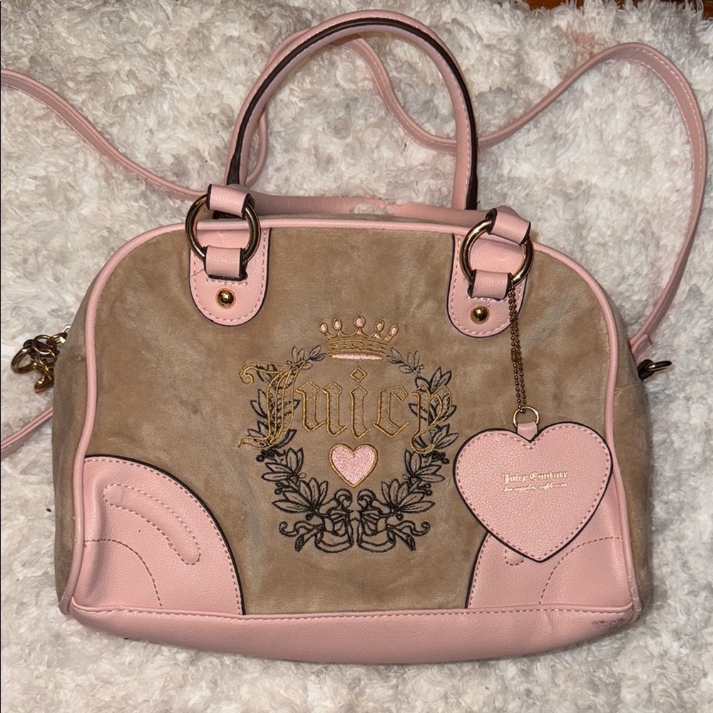 Juicy Couture Pink and Tan Satchel